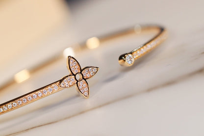 [⭐Shinejoy]IDYLLE GOLD OPEN BRACELET DIAMOND PAVED