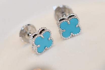 [⭐Shinejoy]クローバーミニターコイズシルバーピアス