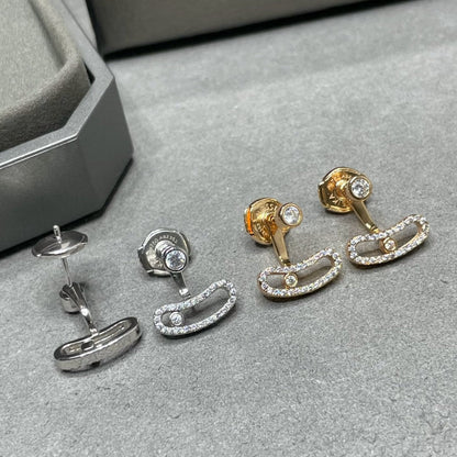 [⭐Shinejoy]ムーヴ ウノ ピンクゴールド ダイヤモンド イヤリング