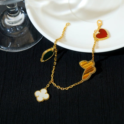 [⭐Shinejoy]LUCKY SPRING 5-MOTIV-ARMBAND IN GOLD