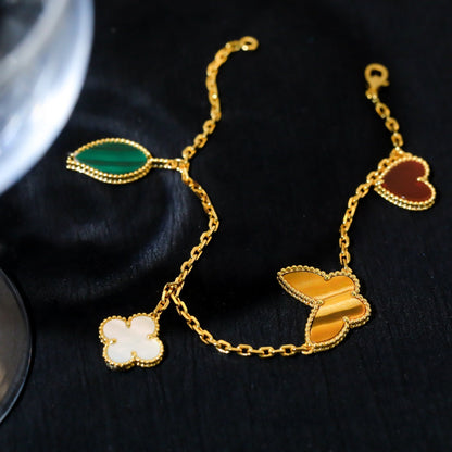 [⭐Shinejoy]LUCKY SPRING 5-MOTIV-ARMBAND IN GOLD