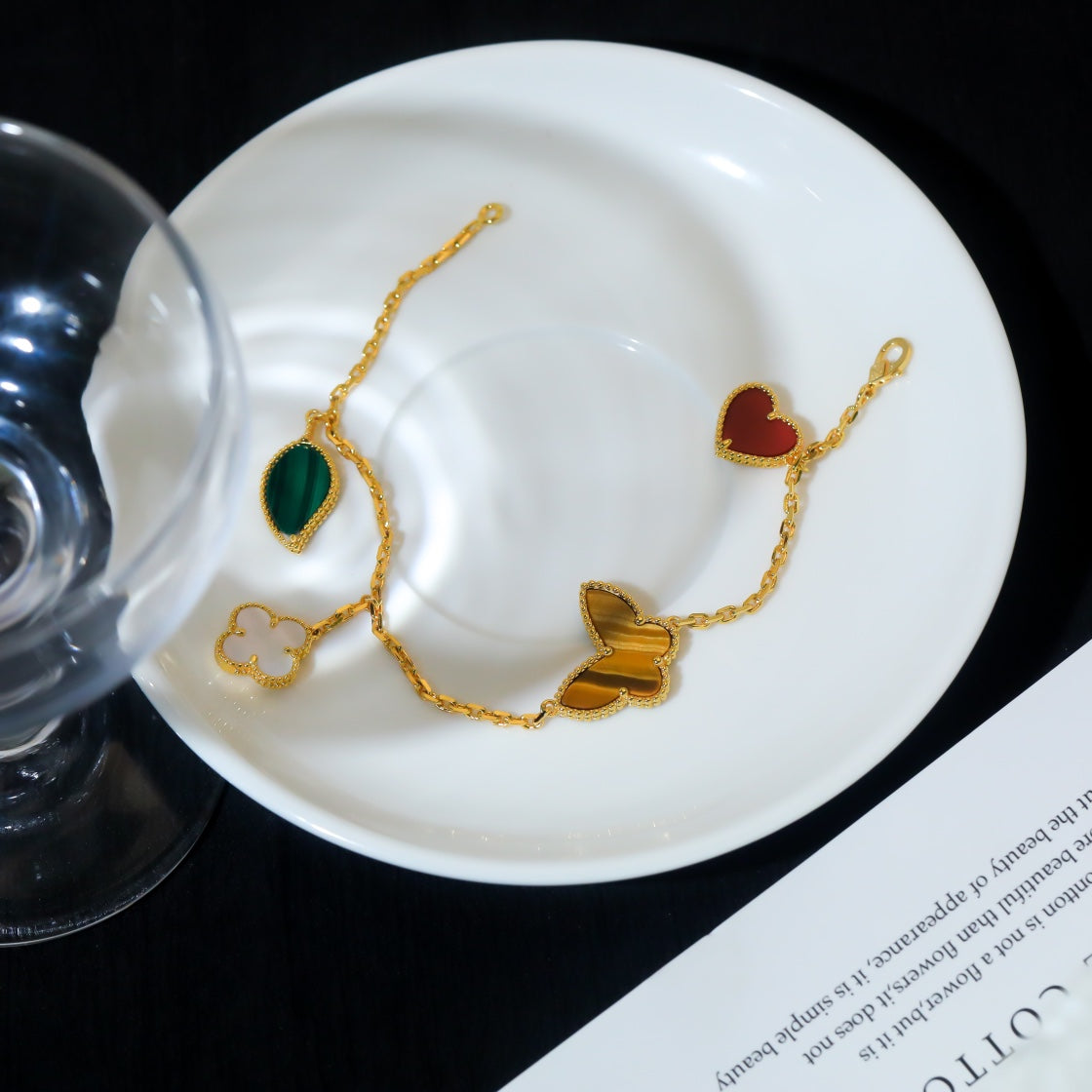 [⭐Shinejoy]LUCKY SPRING 5-MOTIV-ARMBAND IN GOLD