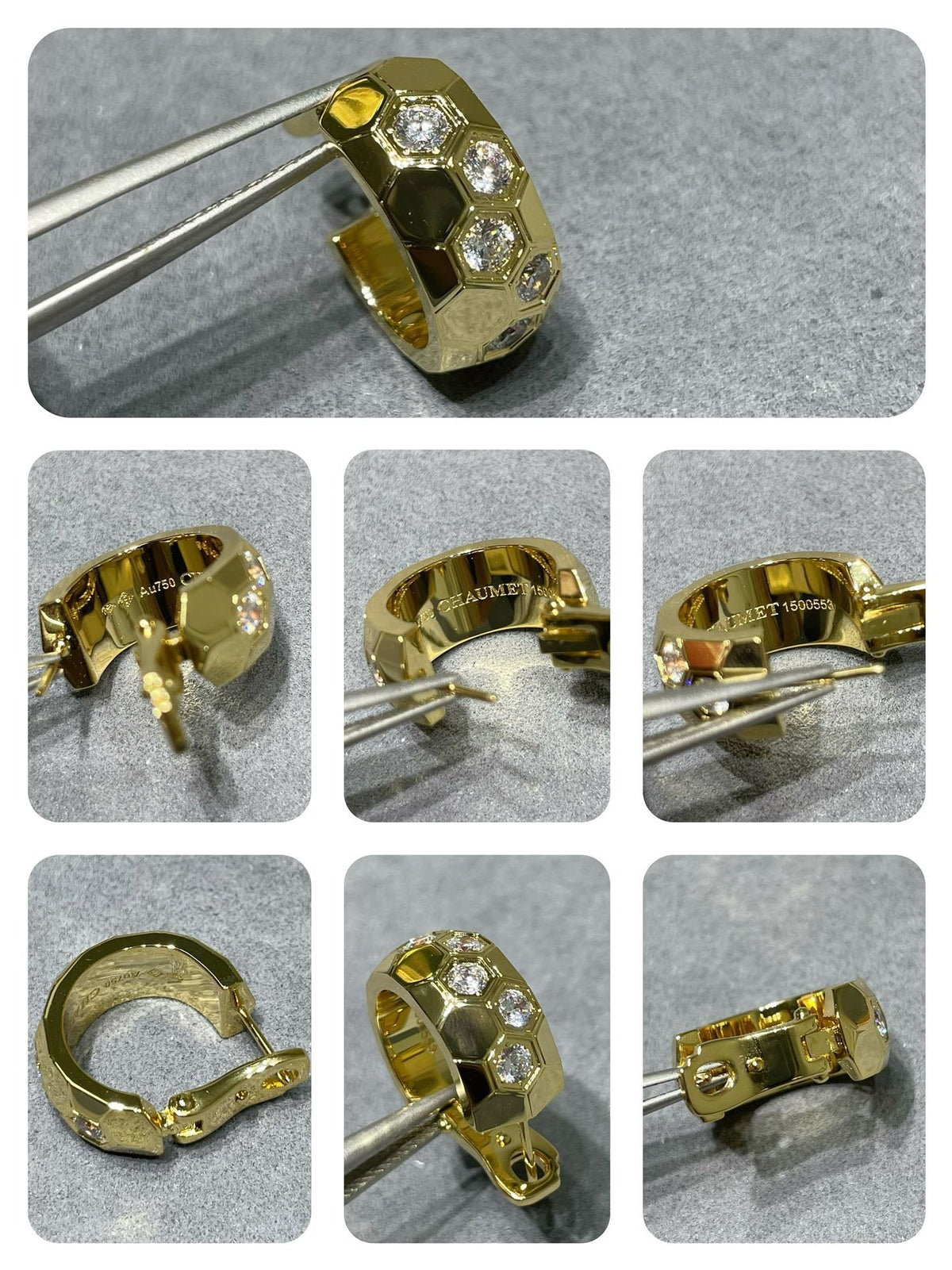 [⭐Shinejoy]BEE LOVE ダイヤモンドフープピアス