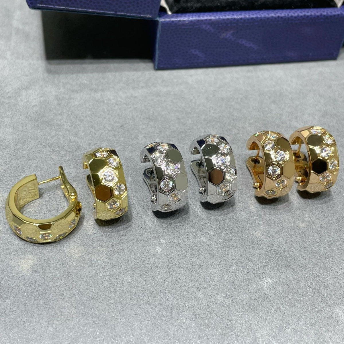 [⭐Shinejoy]BEE LOVE ダイヤモンドフープピアス