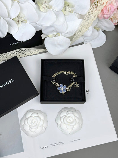 [⭐Shinejoy]VOLTE New Blue Floral Double-Layer Bracelet