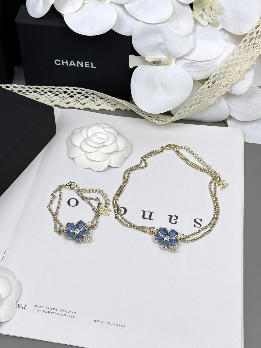 [⭐Shinejoy]VOLTE New Blue Floral Double-Layer Bracelet