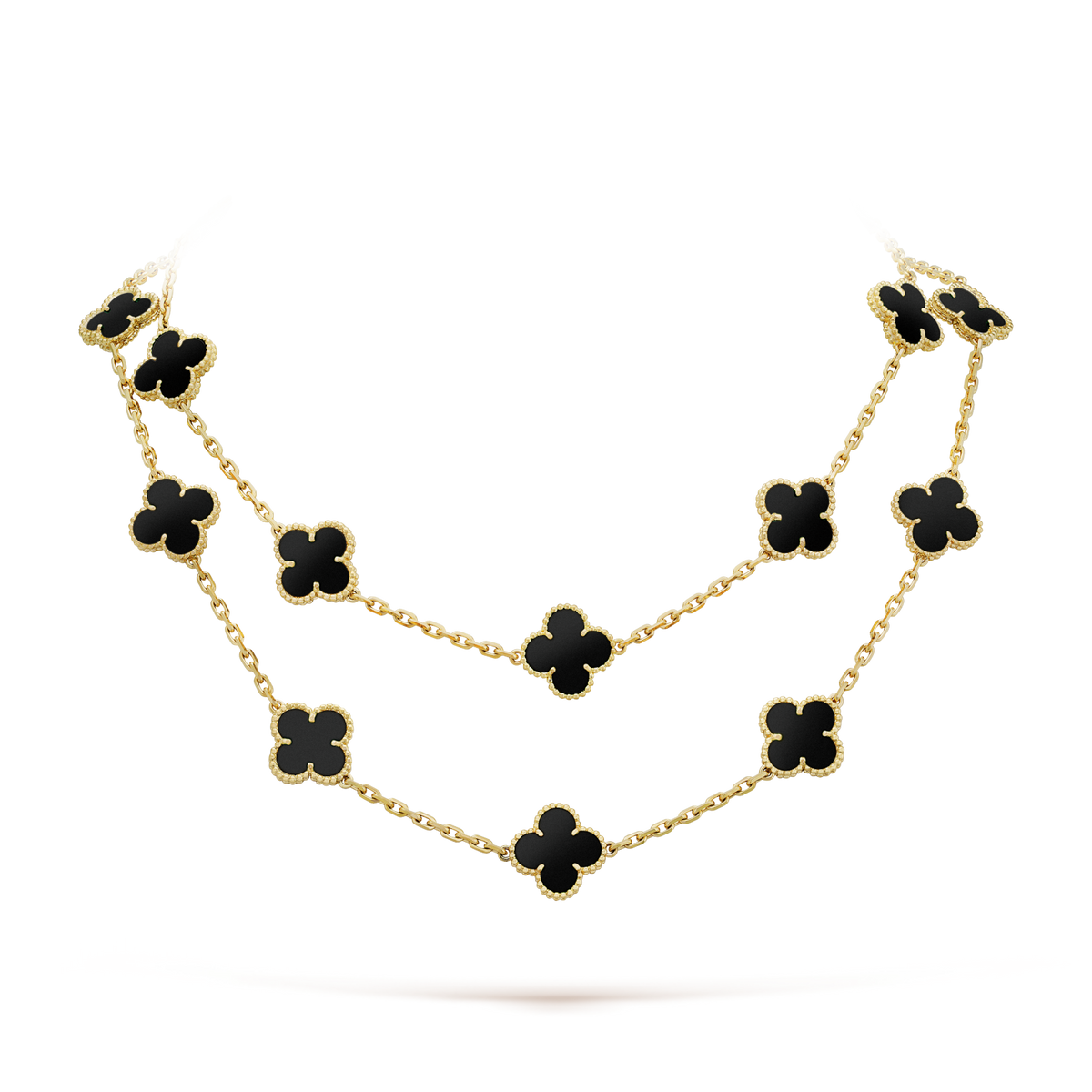 [⭐Shinejoy]CLOVER 20 MOTIVE ONYX HALSKETTE