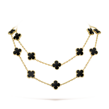 [⭐Shinejoy]CLOVER 20 MOTIVE ONYX HALSKETTE