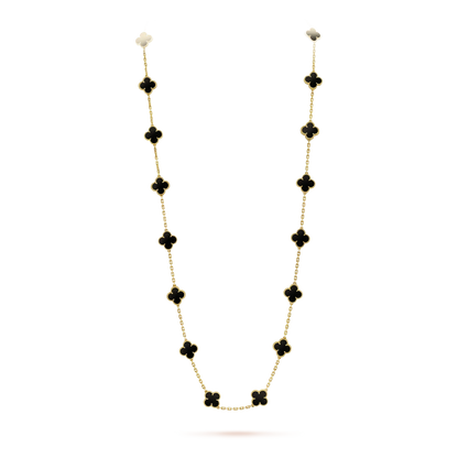 [⭐Shinejoy]CLOVER 20 MOTIVE ONYX HALSKETTE