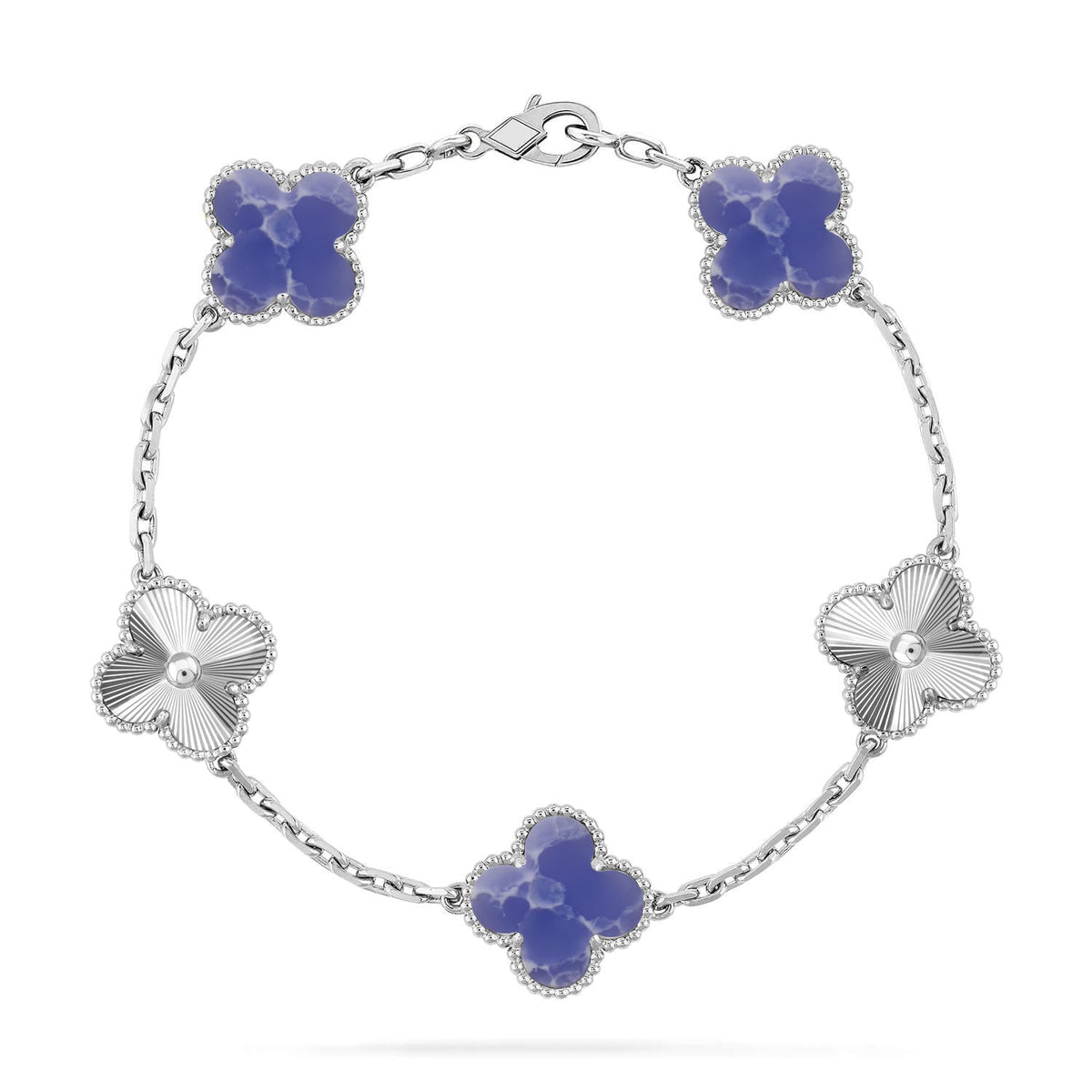 [⭐Shinejoy]CLOVER 5 MOTIV ARMBAND KOLLEKTION MIT BLAUEN ADERN