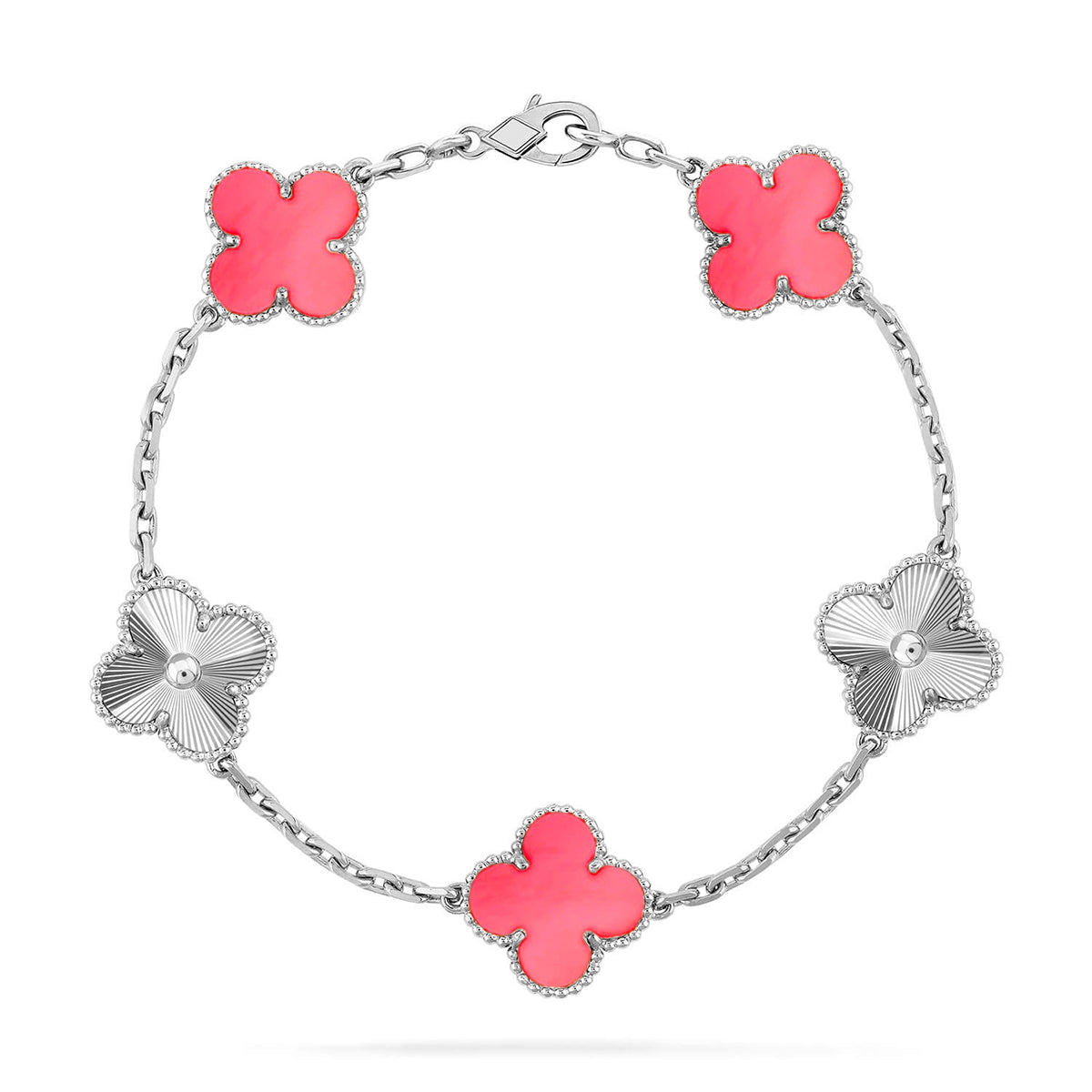 [⭐Shinejoy] CLOVER 5 MOTIFS PINK MOP ブレスレットコレクション