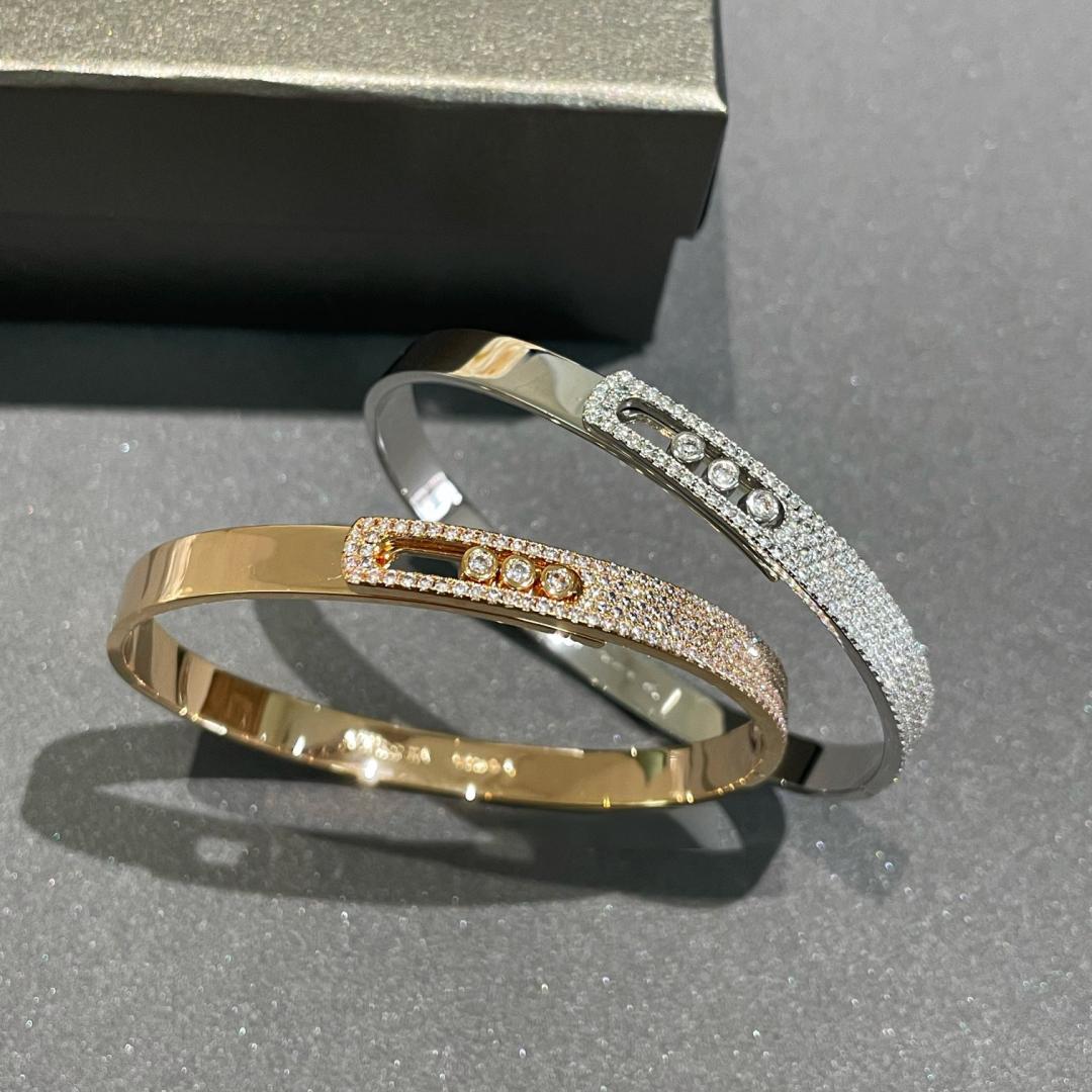 [⭐Shinejoy]Move Noa ローズゴールド パヴェダイヤモンド バングルブレスレット