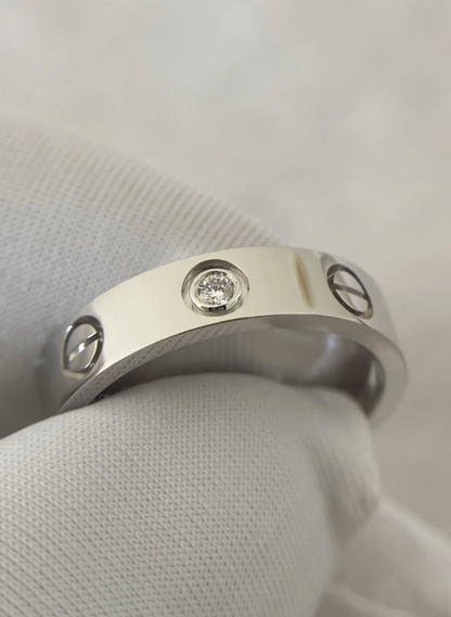[⭐Shinejoy]LOVE RING 4MM 1P ダイヤ シルバー