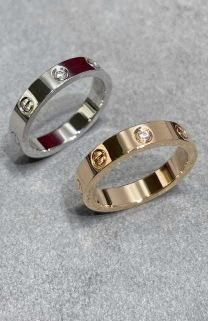 [⭐Shinejoy]LOVE RING 4MM 1P ダイヤ シルバー