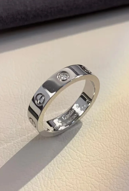 [⭐Shinejoy]LOVE RING 4MM 1P ダイヤ シルバー