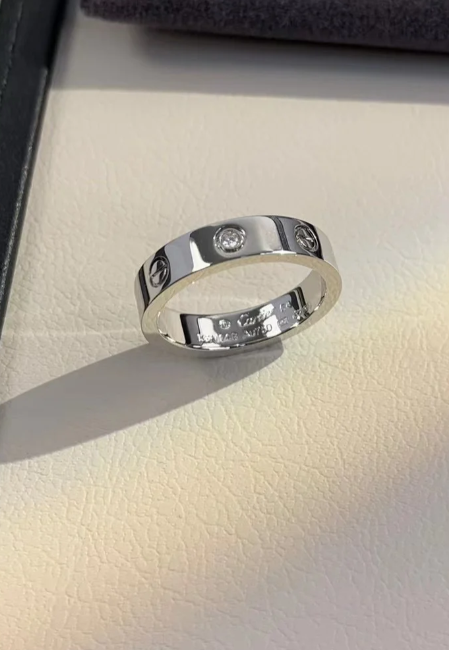 [⭐Shinejoy]LOVE RING 4MM 1P ダイヤ シルバー