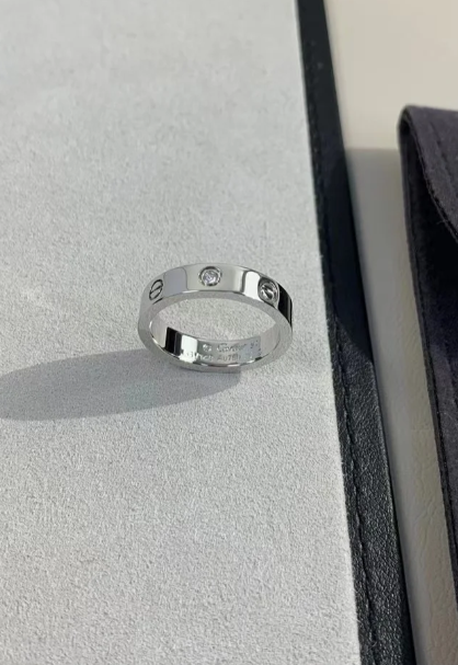 [⭐Shinejoy]LOVE RING 4MM 1P ダイヤ シルバー