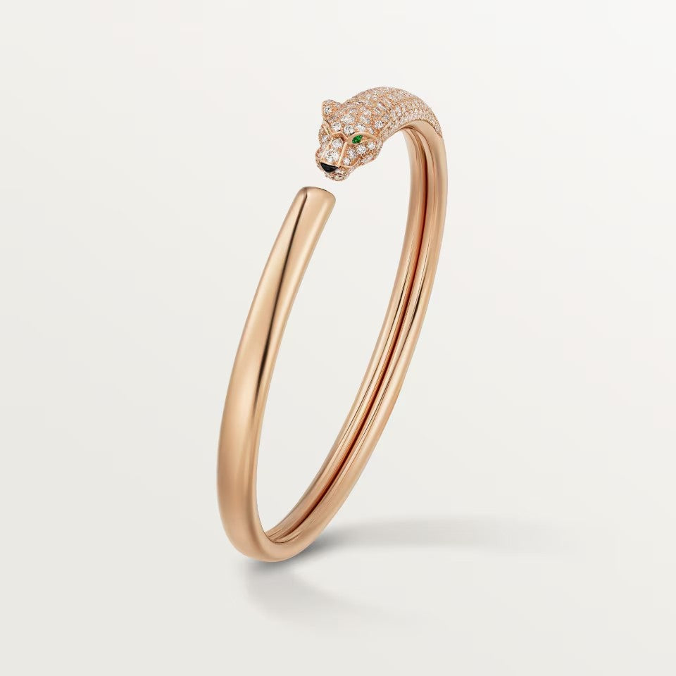 [⭐Shinejoy]パンテール ドゥ カルティエ ブレスレット、ハーフダイヤモンド、オープンタイプ