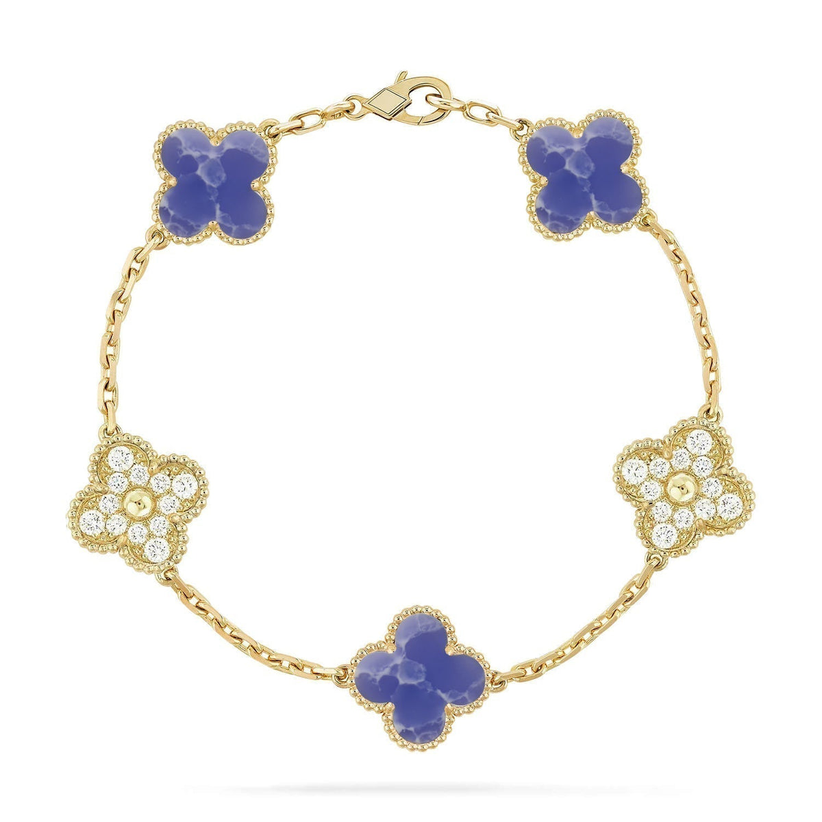 [⭐Shinejoy]CLOVER 5 MOTIV ARMBAND KOLLEKTION MIT BLAUEN ADERN