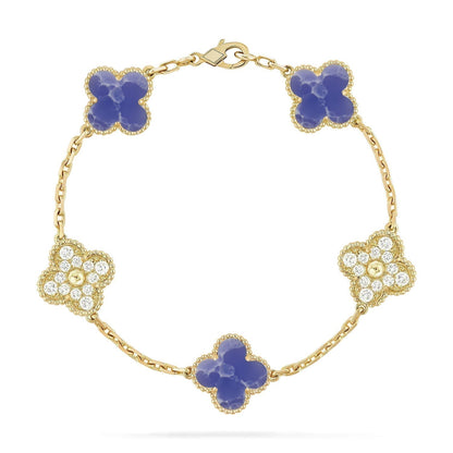 [⭐Shinejoy]CLOVER 5 MOTIV ARMBAND KOLLEKTION MIT BLAUEN ADERN