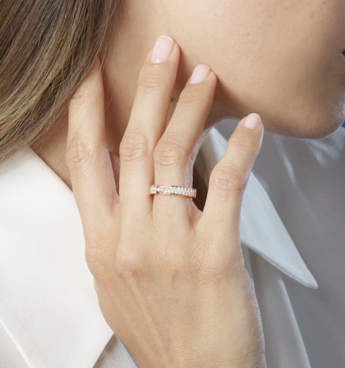 [⭐Shinejoy]ALLIANCE LIENS VIDENCE PAVED DIAMOND 4MM RING