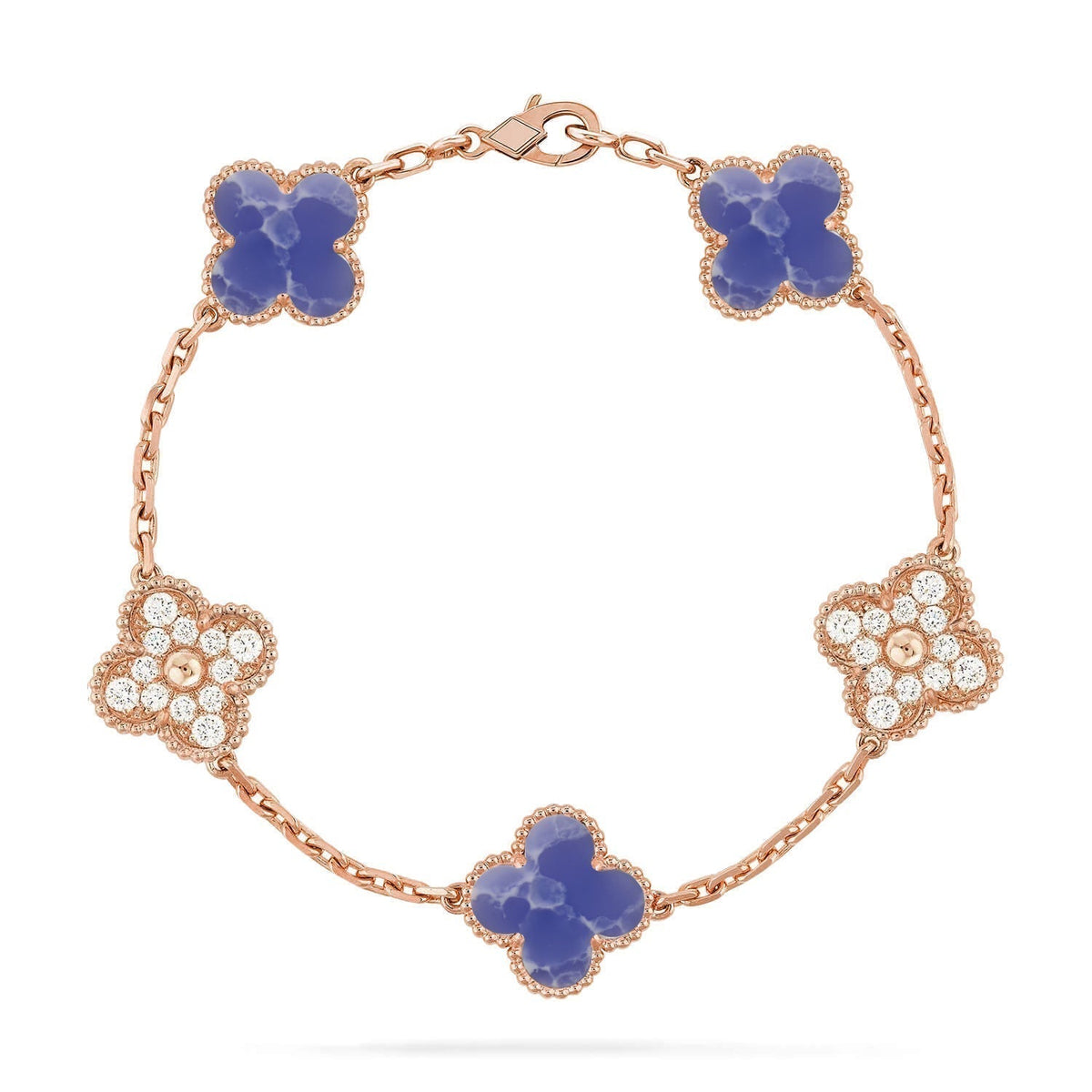 [⭐Shinejoy]CLOVER 5 MOTIV ARMBAND KOLLEKTION MIT BLAUEN ADERN