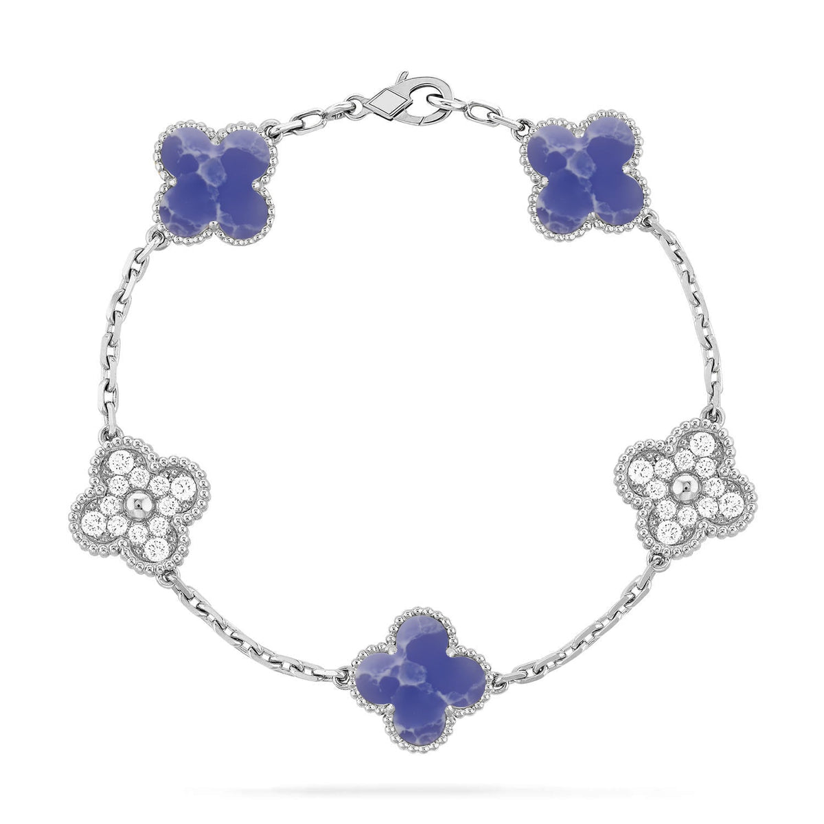 [⭐Shinejoy]CLOVER 5 MOTIV ARMBAND KOLLEKTION MIT BLAUEN ADERN