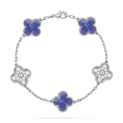 [⭐Shinejoy]CLOVER 5 MOTIV ARMBAND KOLLEKTION MIT BLAUEN ADERN