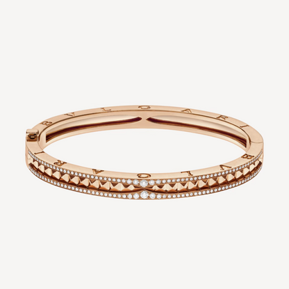 [⭐Shinejoy]ZERO 1 SPIRAL UND PAVÉ-DIAMANT-ARMBAND AUS ROSÉGOLD