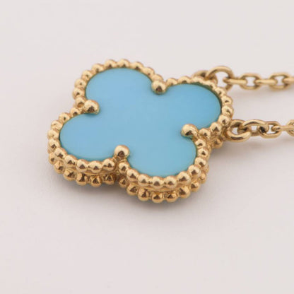 [⭐Shinejoy]CLOVER 15MM VINTAGE TURQUOISE NECKLACE