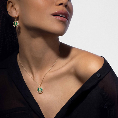 [⭐Shinejoy]Demo MOVE 1 DIAMOND MALACHITE GOLD DIAMOND NECKLACE