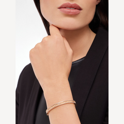 [⭐Shinejoy]ZERO 1 SPIRAL UND PAVÉ-DIAMANT-ARMBAND AUS ROSÉGOLD