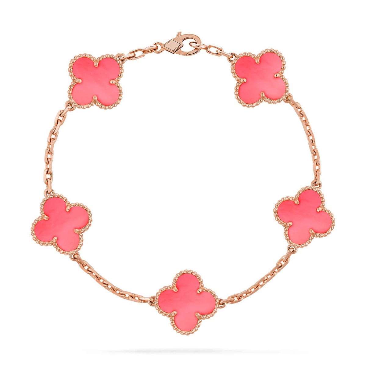 [⭐Shinejoy] CLOVER 5 MOTIFS PINK MOP ブレスレットコレクション