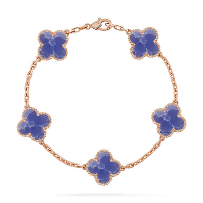 [⭐Shinejoy]CLOVER 5 MOTIV ARMBAND KOLLEKTION MIT BLAUEN ADERN
