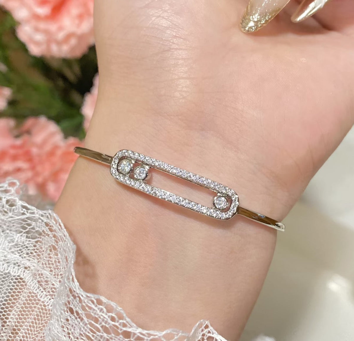 [⭐Shinejoy]Move Pavé Diamant-Armreif M