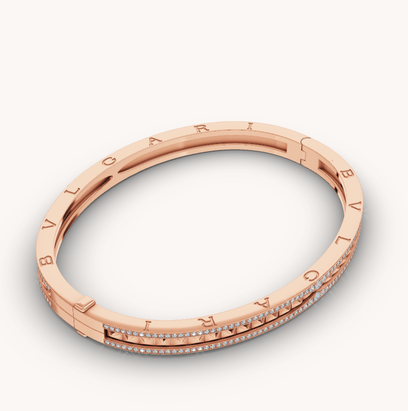 [⭐Shinejoy]ZERO 1 SPIRAL UND PAVÉ-DIAMANT-ARMBAND AUS ROSÉGOLD