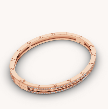 [⭐Shinejoy]ZERO 1 SPIRAL UND PAVÉ-DIAMANT-ARMBAND AUS ROSÉGOLD