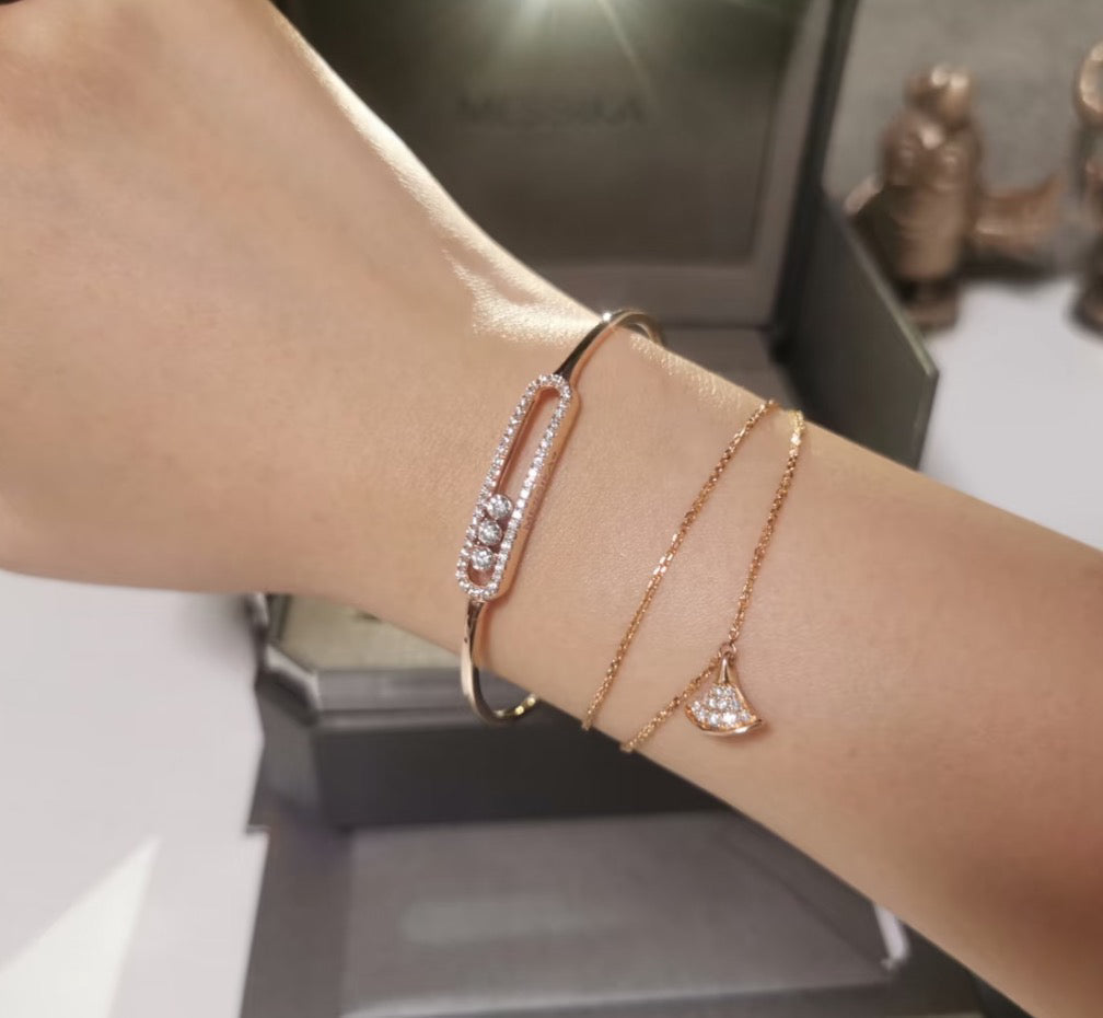 [⭐Shinejoy]Move Pavé Diamant-Armreif M