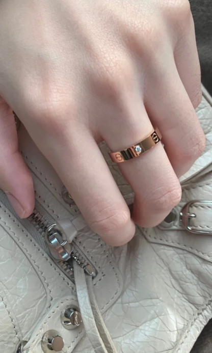 [⭐Shinejoy]LOVE RING 4MM 1 DIAMOND