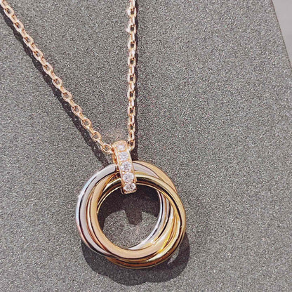 [⭐Shinejoy]TRINITY-HALSKETTE GOLD DIAMANTEN