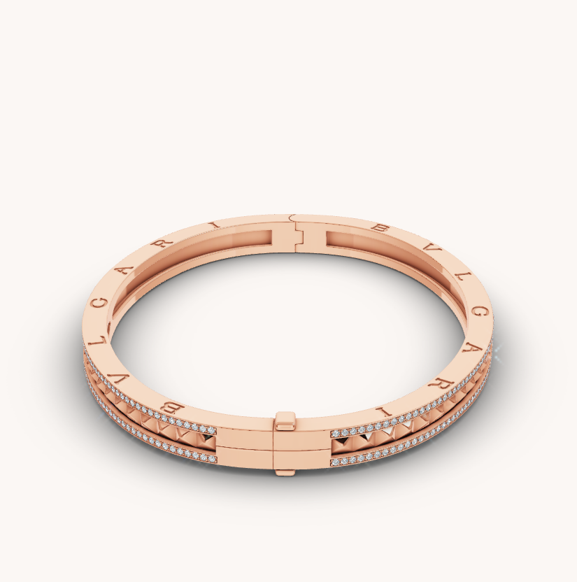 [⭐Shinejoy]ZERO 1 SPIRAL UND PAVÉ-DIAMANT-ARMBAND AUS ROSÉGOLD