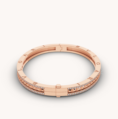 [⭐Shinejoy]ZERO 1 SPIRAL UND PAVÉ-DIAMANT-ARMBAND AUS ROSÉGOLD