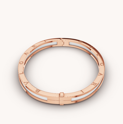 [⭐Shinejoy]ZERO 1 ピンクゴールド、ホワイトセラミックブレスレット