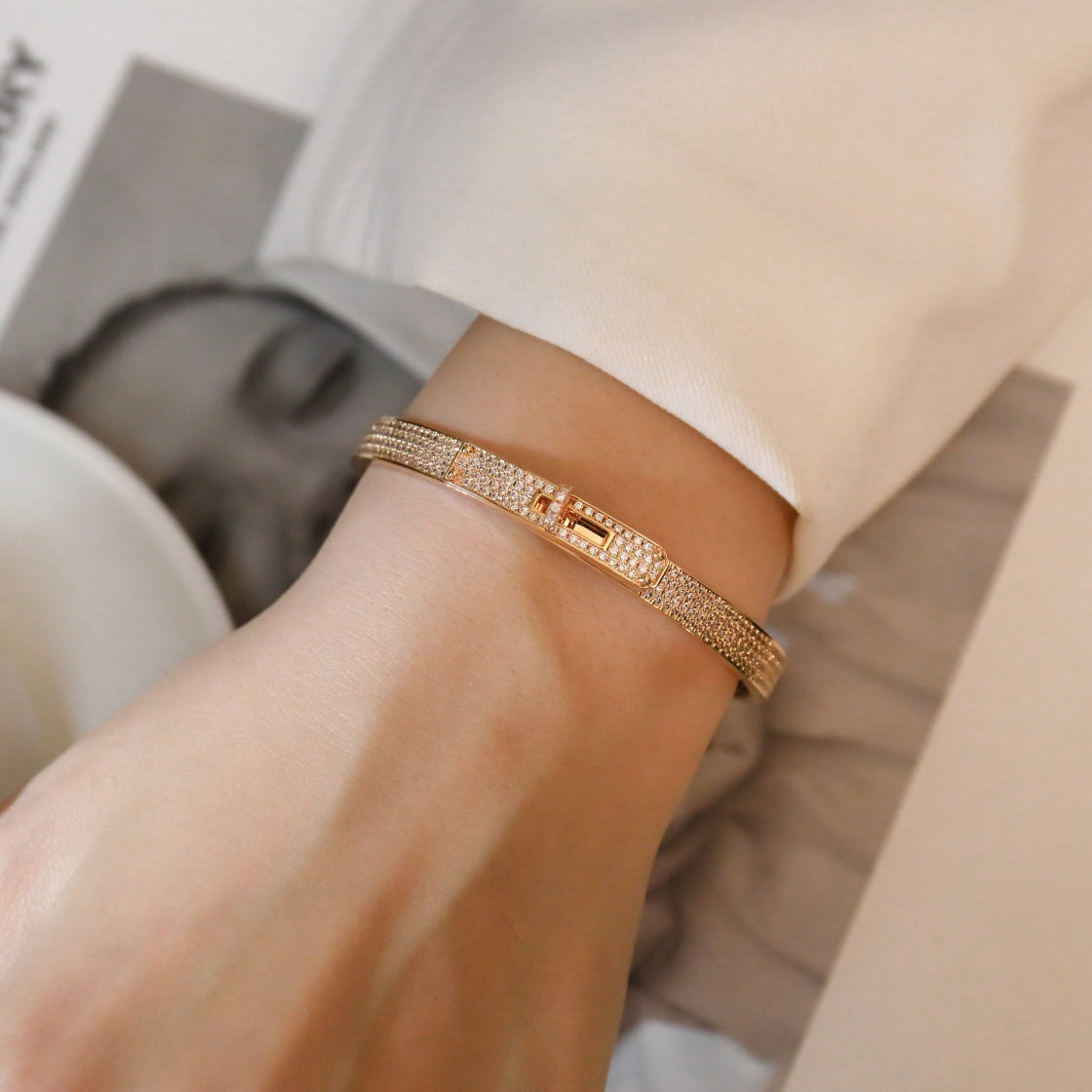 [⭐Shinejoy]KELLY BRACELET DIAMOND PAVED