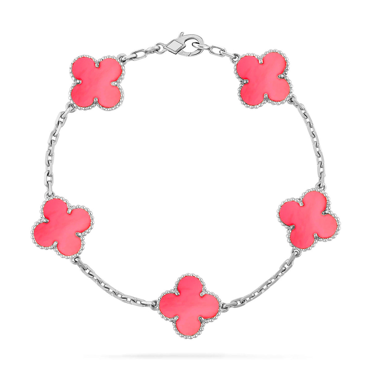 [⭐Shinejoy] CLOVER 5 MOTIFS PINK MOP ブレスレットコレクション
