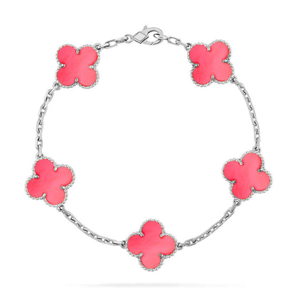 [⭐Shinejoy] CLOVER 5 MOTIFS PINK MOP ブレスレットコレクション