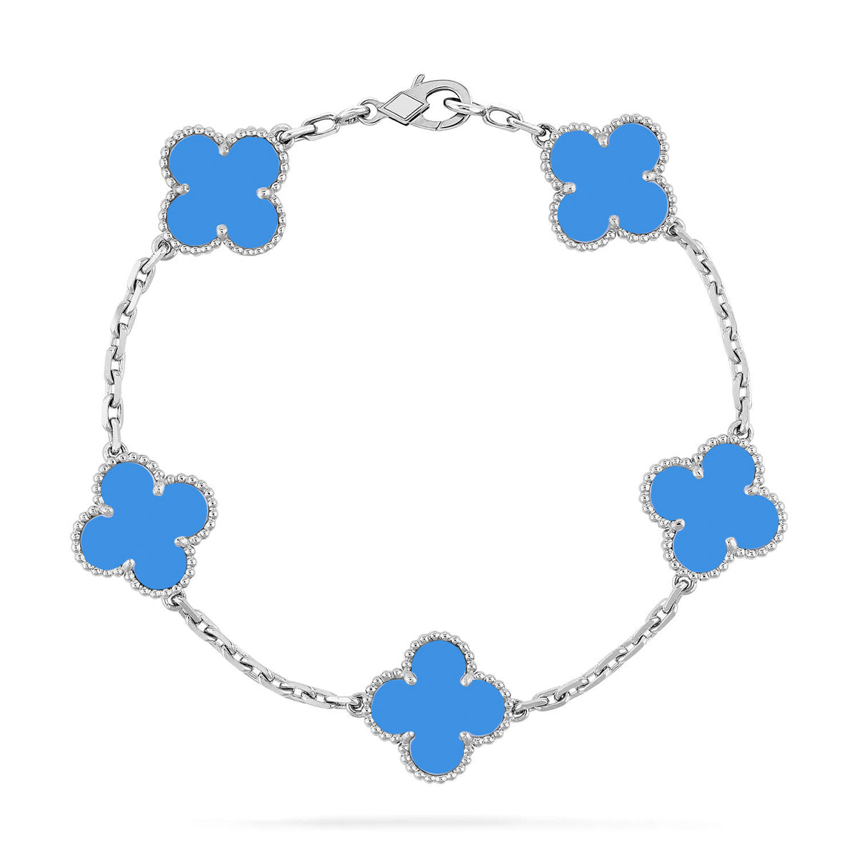 [⭐Shinejoy] CLOVER 5-MOTIV ARMBAND-KOLLEKTION AUS BLAUEM ACHAT