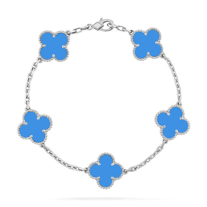 [⭐Shinejoy] CLOVER 5-MOTIV ARMBAND-KOLLEKTION AUS BLAUEM ACHAT