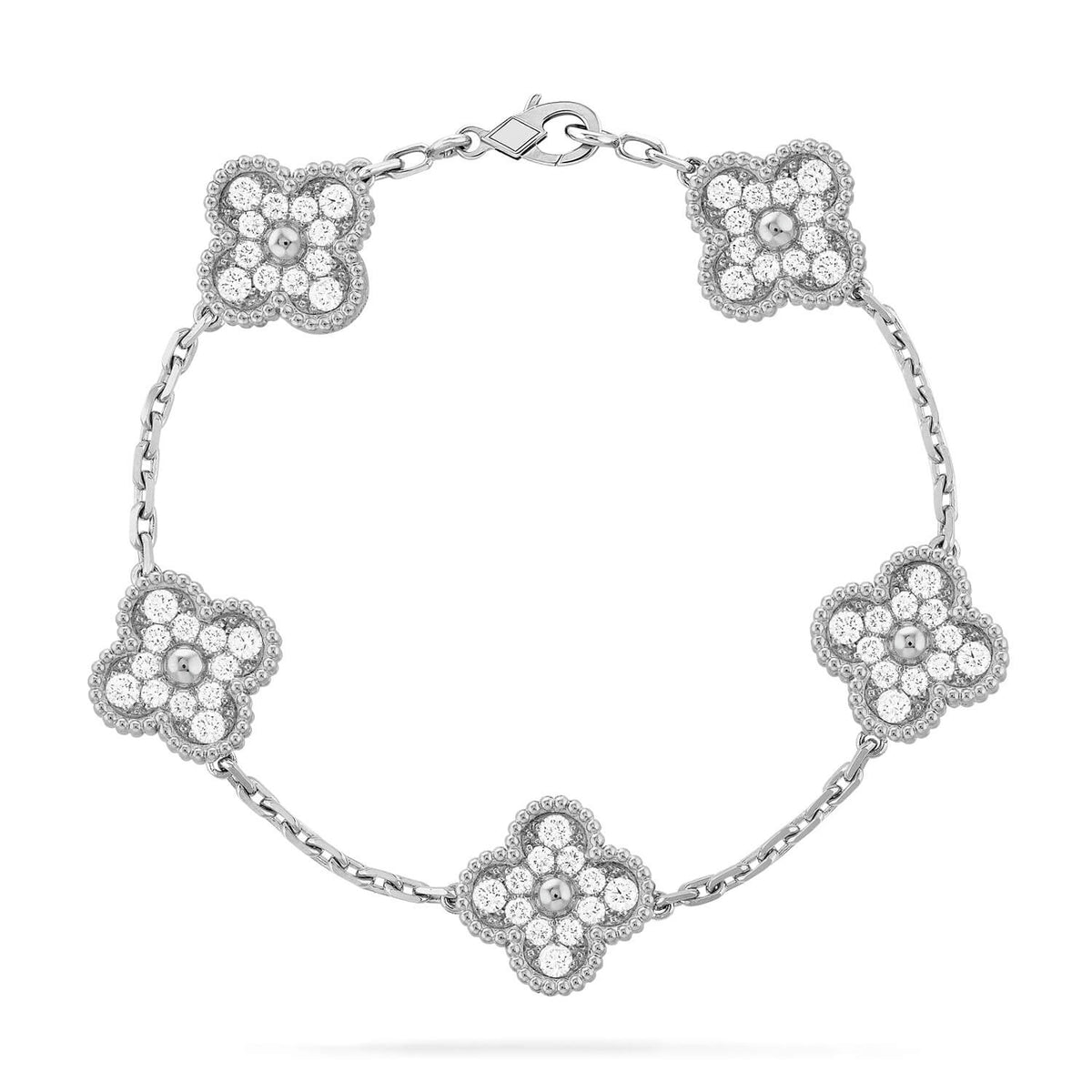 [⭐Shinejoy] CLOVER 5モチーフ フルダイヤモンド ブレスレットコレクション