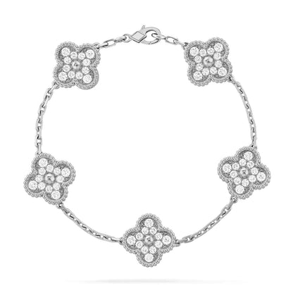[⭐Shinejoy] CLOVER 5モチーフ フルダイヤモンド ブレスレットコレクション